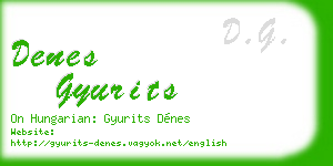 denes gyurits business card